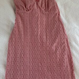 No Boundaries Soft Pink Fitted Mini Dress